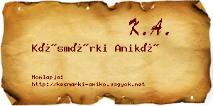 Késmárki Anikó névjegykártya