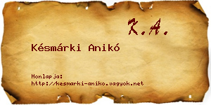Késmárki Anikó névjegykártya