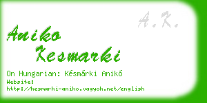 aniko kesmarki business card